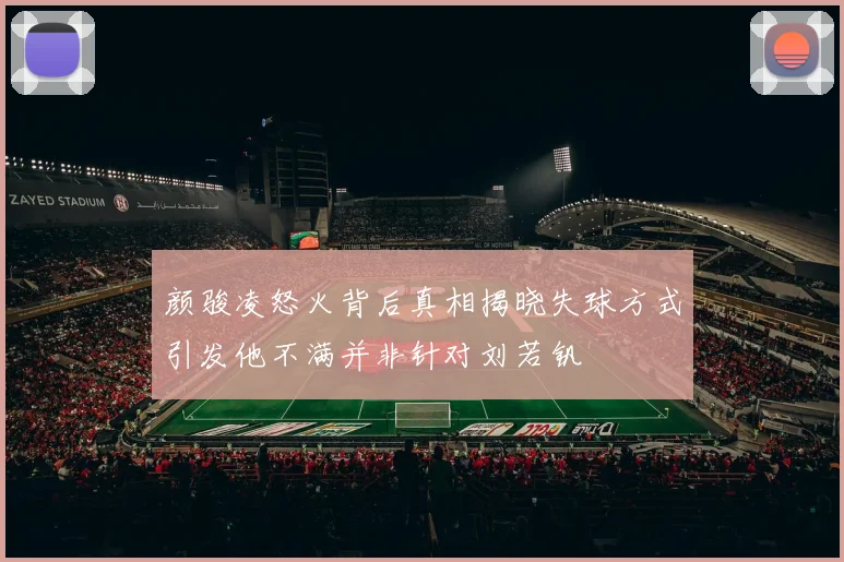 颜骏凌怒火背后真相揭晓失球方式引发他不满并非针对刘若钒